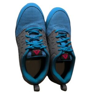 Reebok Women's Size 8 Work Shoe Alloy Toe Rubber Bottom Blue And Gray